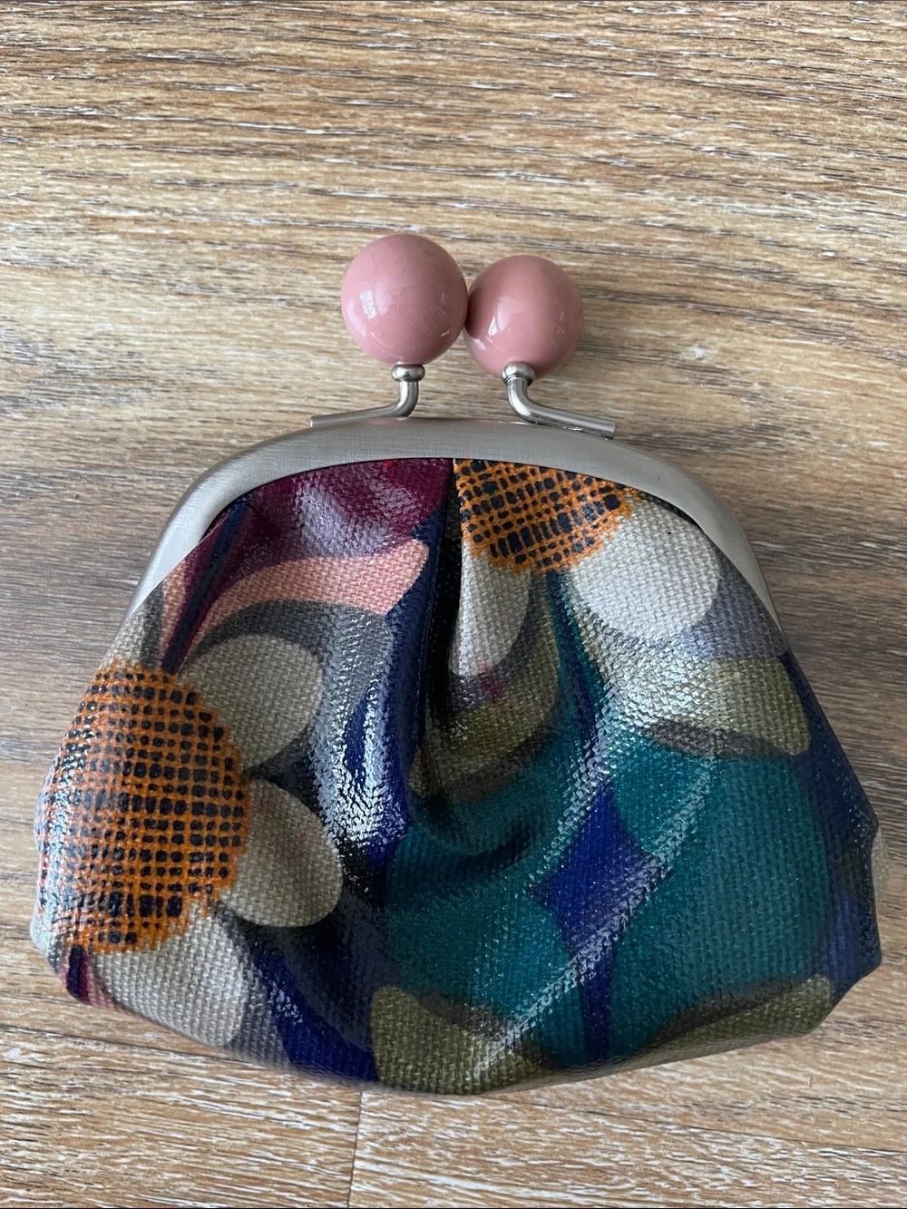 Fossil Key-Per Coated Canvas Kiss-lock Coin Purse